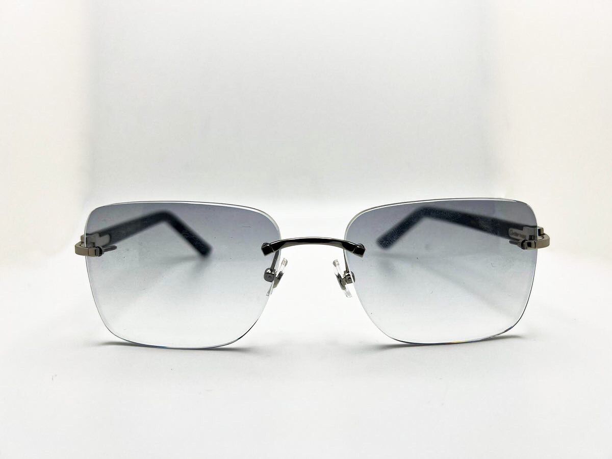 Silver Small C Decor Black Aceate Marbles with Smoke Grey Transitions/Bluesafe Sunglasses