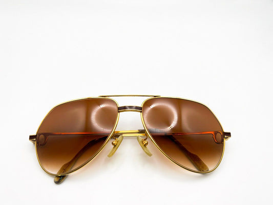 Vintage Cartier Santos 59-16 Registered Authentic Sunglasses Hennessy Graident Tint