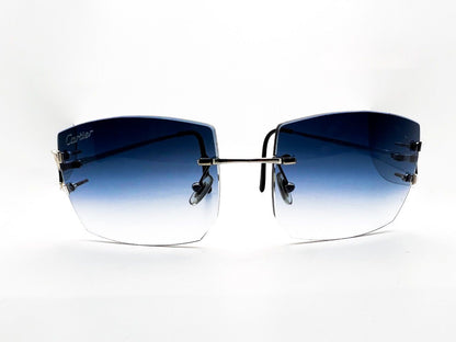Big C Cartier Platinum Wire Sunglasses with Bugatti Lenses Repaired Temple Registered 7/10 Authentic