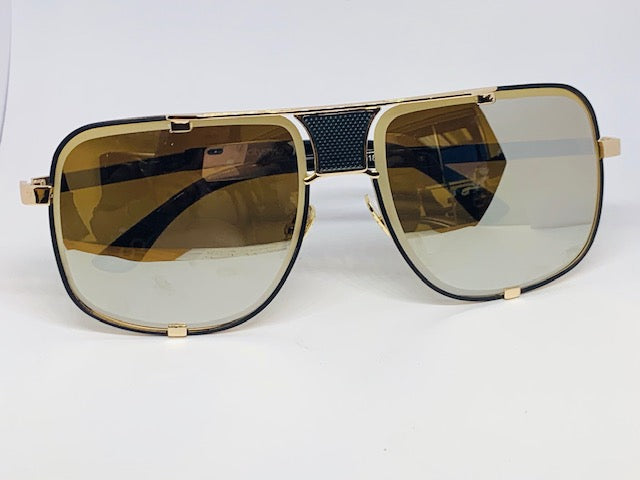 CityStyle Authentic Capital Frame Aviators w/ Gold Mirror Hennessy Tint Diamond Facet Lenses