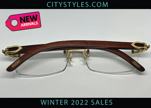 Clear Classic Cartier Lenses w/ Wood Arms
