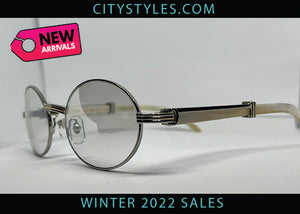 Silver Transition Mirror Lenses Ovals w/ Buff Ivory Arm