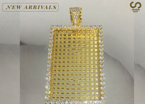 Gold Rectangle Diamond Pendant