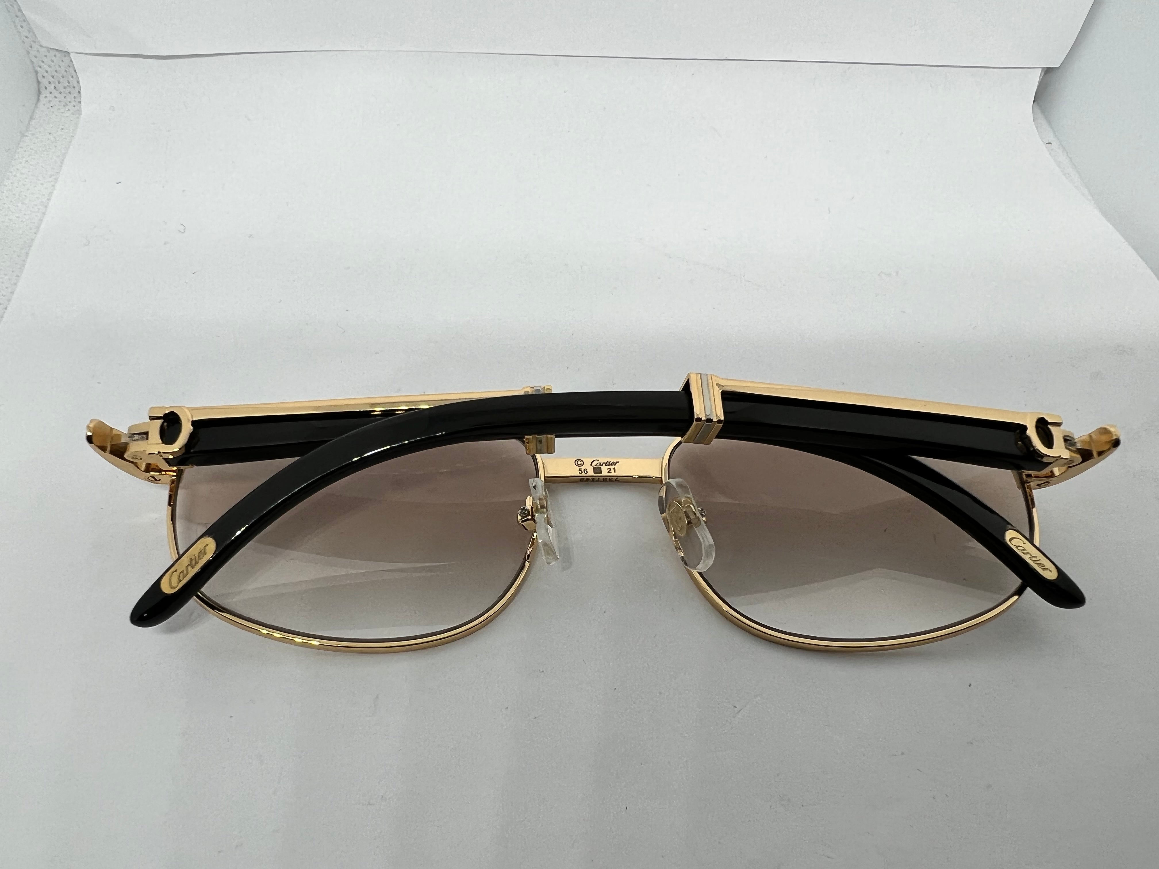 NEW*** Cartier 55-21 Gold Frames w/ Brown Tinted Lenses