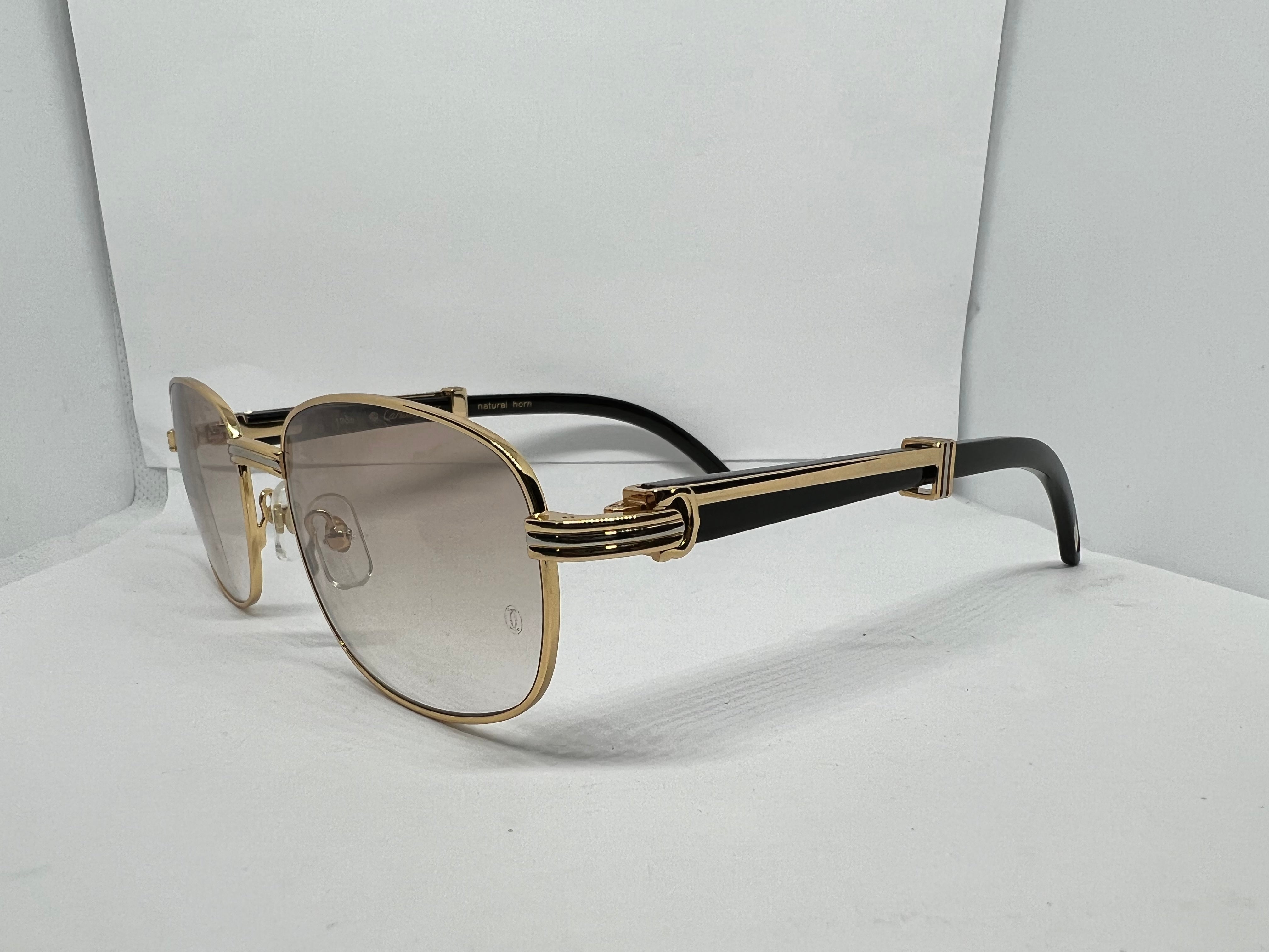 NEW*** Cartier 55-21 Gold Frames w/ Brown Tinted Lenses