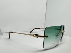 Custom Green Tinted Lenses W/ Gold Wires