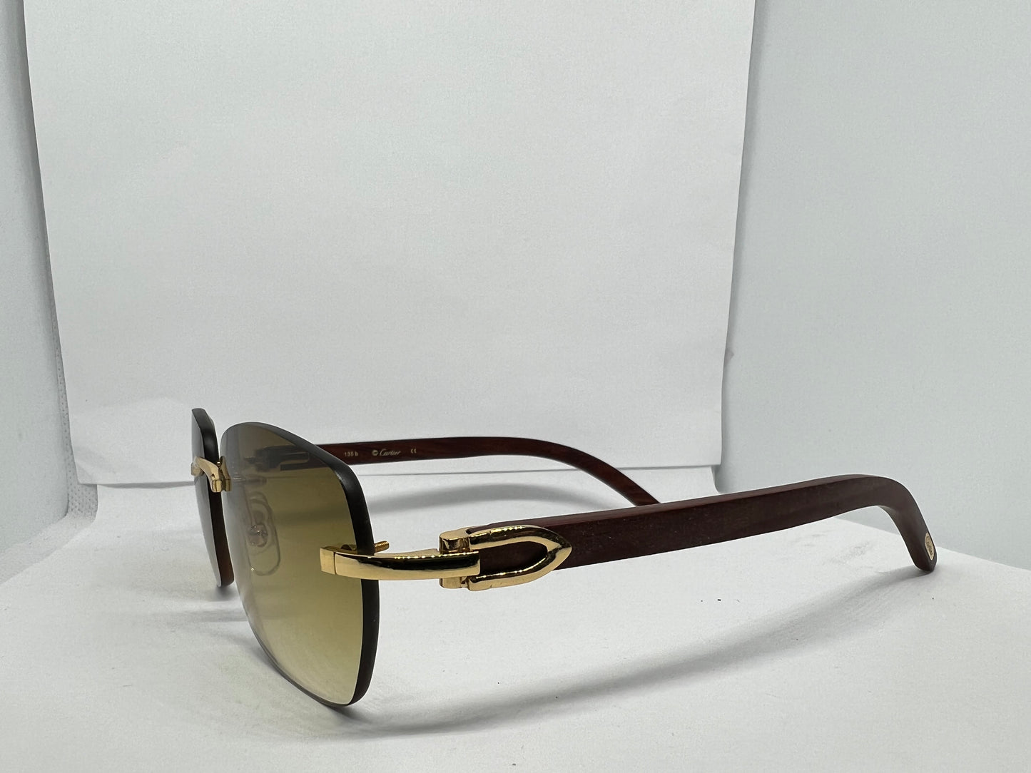 Classic Cartier Brown Arms & Gold Frames w/ Olive Tinted Lenses