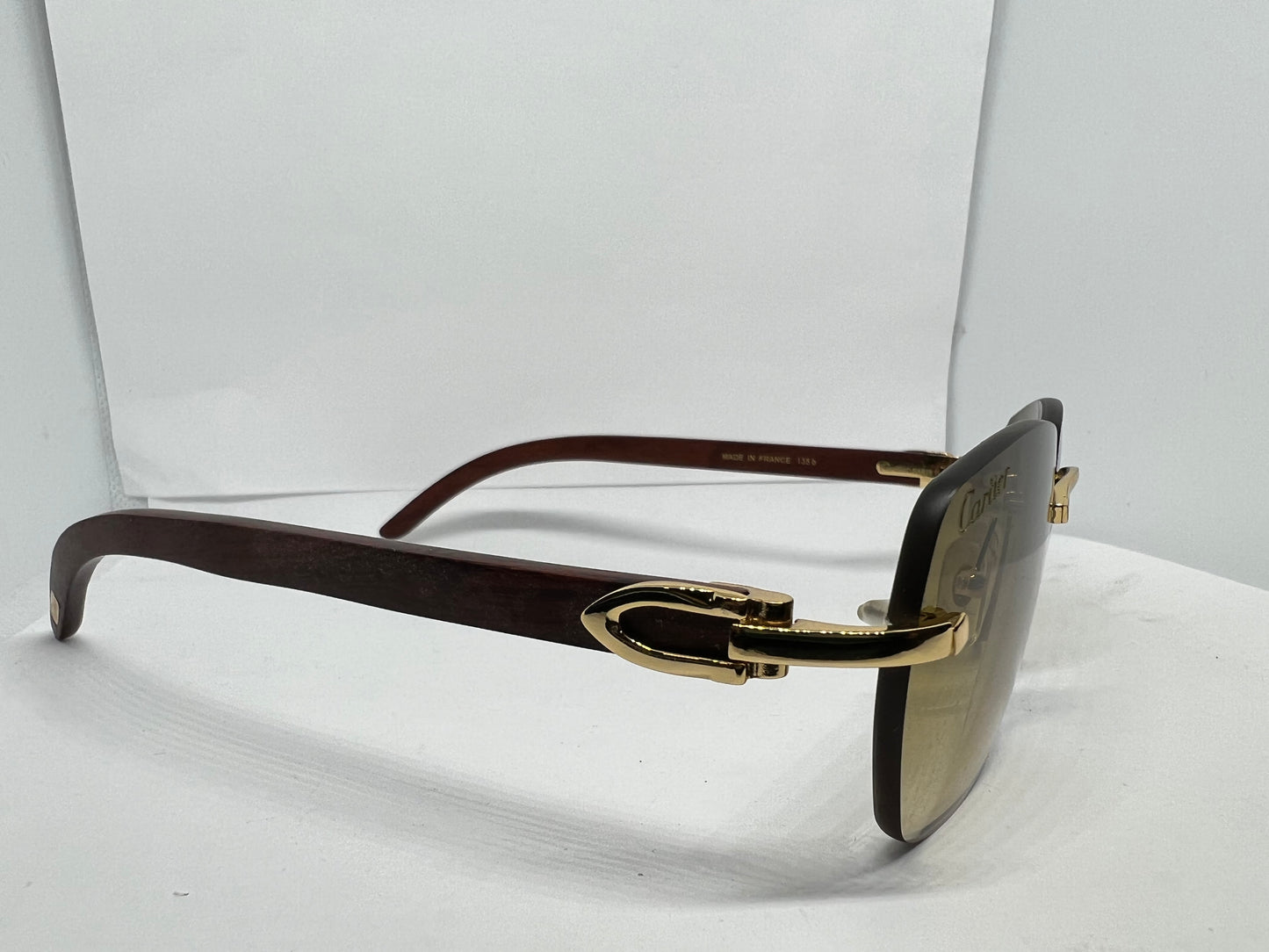 Classic Cartier Brown Arms & Gold Frames w/ Olive Tinted Lenses