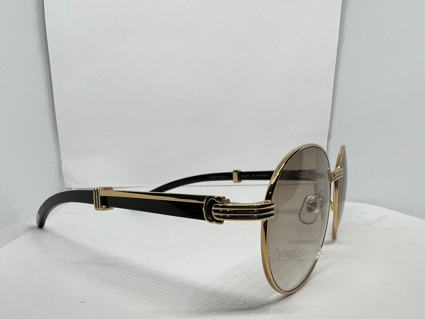 Cartier Black Horn Arms w/ Gold Oval Tinted Lenses