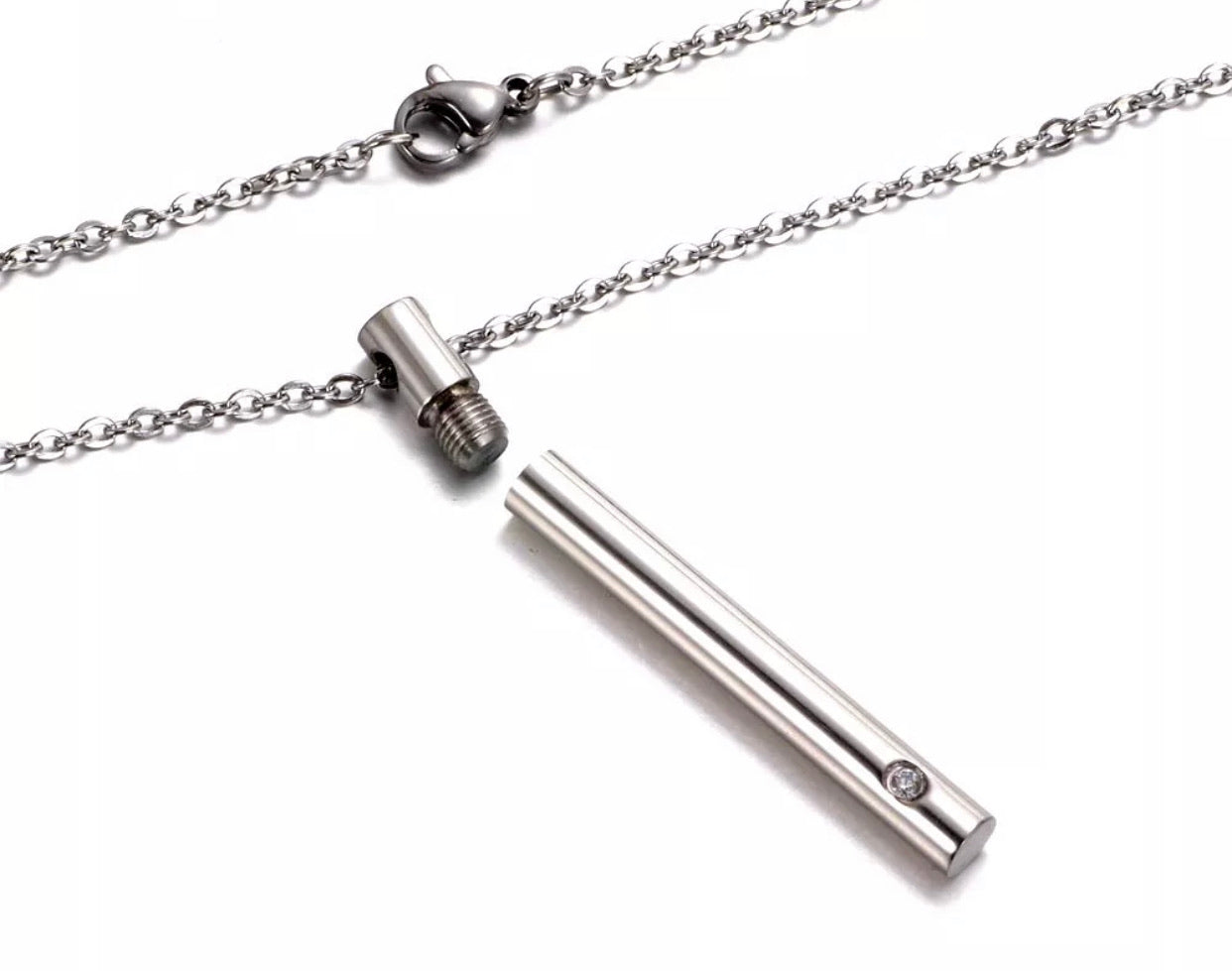 Cremation Urn ⚱️Memorial Pendant Necklace 316L Stainless Steel with 18” inch Stainless Steel Chain