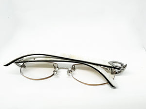 Custom Diamond Clear Lenses w/ White Marble Arms