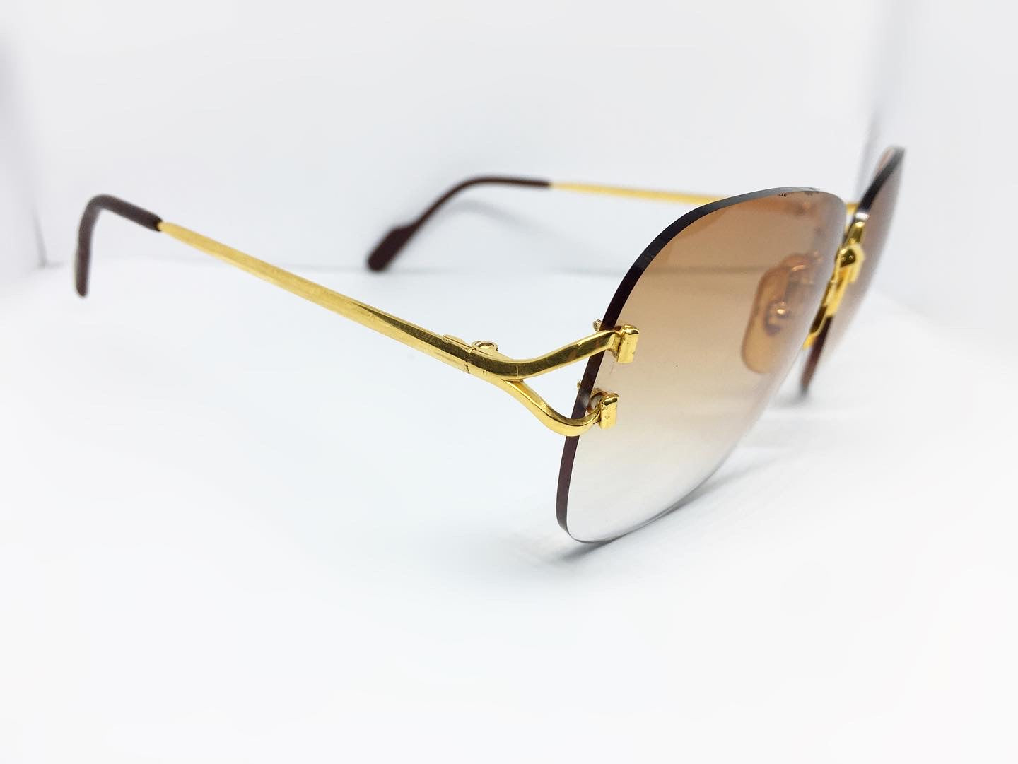 Registered Cartier Wires With Custom Lenses Gold