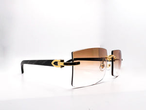 Gold Decor C Black/Cream Buffs with Cart 6 Hennessy Brown Lenses