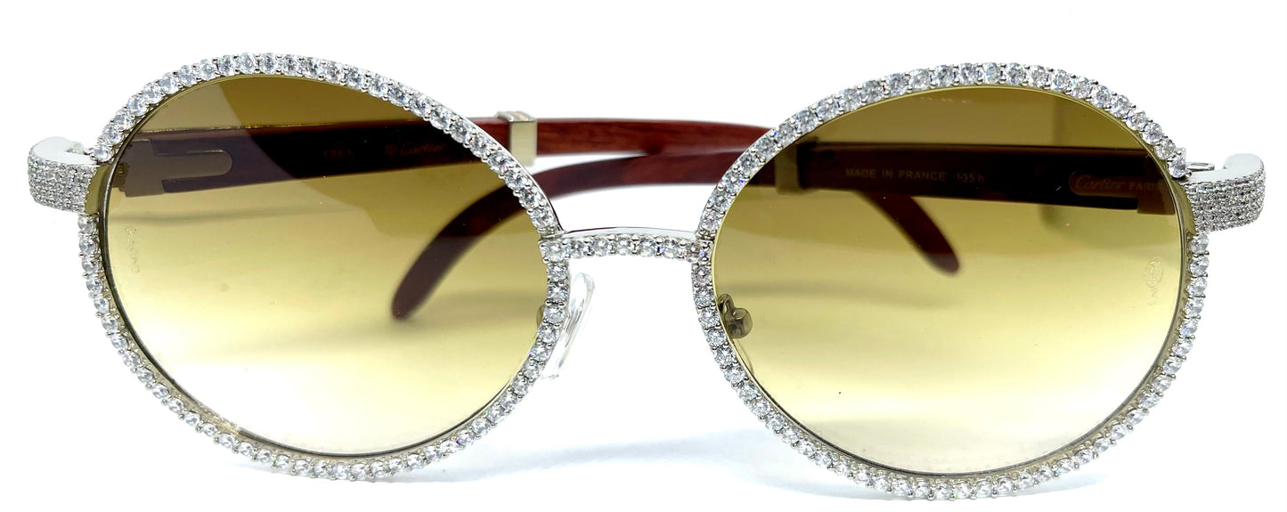 55-18 Bagatelle Silver & Wood Full Diamond Rim