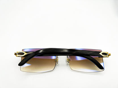 Gold Decor C Black/Cream Buffs with Cart 6 Hennessy Brown Lenses