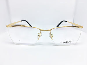 CityStyle HalfRim Brushed Gold Eyeglasses
