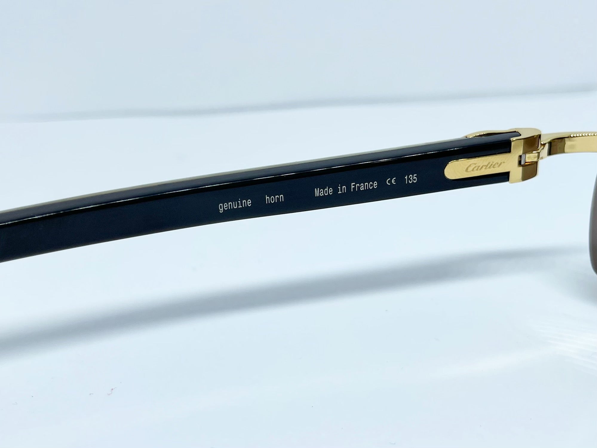 2020 Cartier Decor C Gold Buffs White Horn Sunglasses