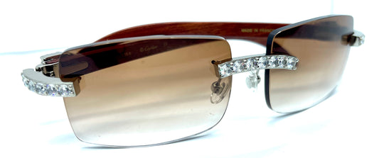 Decor C brown wood sunglasses #10 lenses 5pc .20 pointers