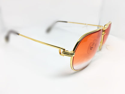 Cartier Santos Registered Authentic  Gold Wire Frame with Red Gradient Lenses
