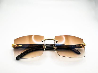 Gold Decor C Black/Cream Buffs with Cart 6 Hennessy Brown Lenses