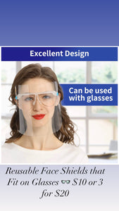 Reusable Face Shields that Fit on Glasses