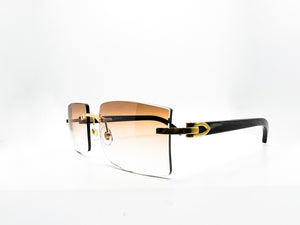 Gold Decor C Black/Cream Buffs with Cart 6 Hennessy Brown Lenses