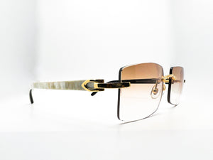 Gold Decor C White/Ivory Buffs with #10 Hennessy Brown Lenses