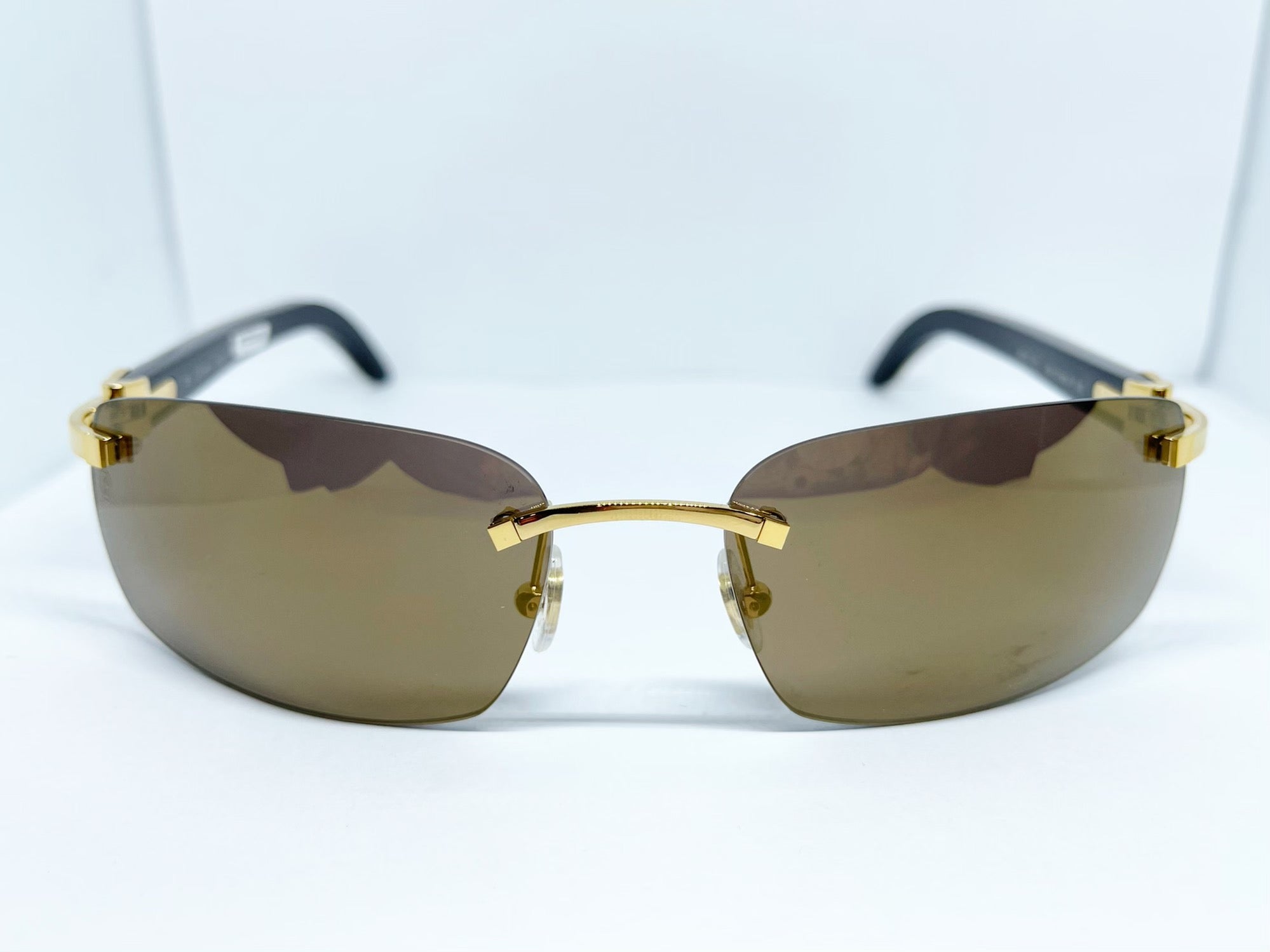 2020 Cartier Decor C Gold Buffs White Horn Sunglasses