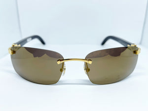 2020 Cartier Decor C Gold Buffs White Horn Sunglasses