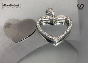 Diamond Silver Heart Pendant